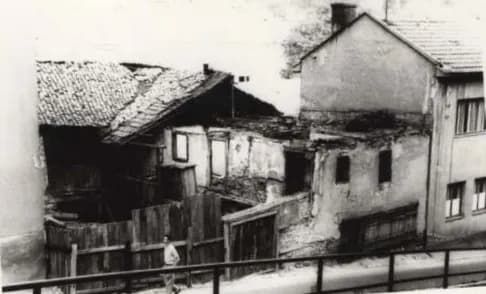 Stare kuće u Sarajevu, crno-bijela fotografija