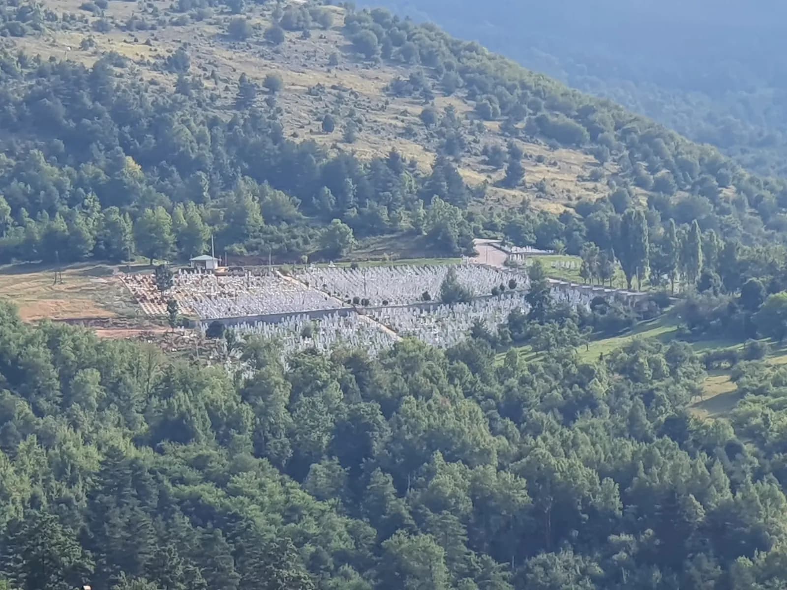 Pogled na mezaristan Faletići okružen šumom