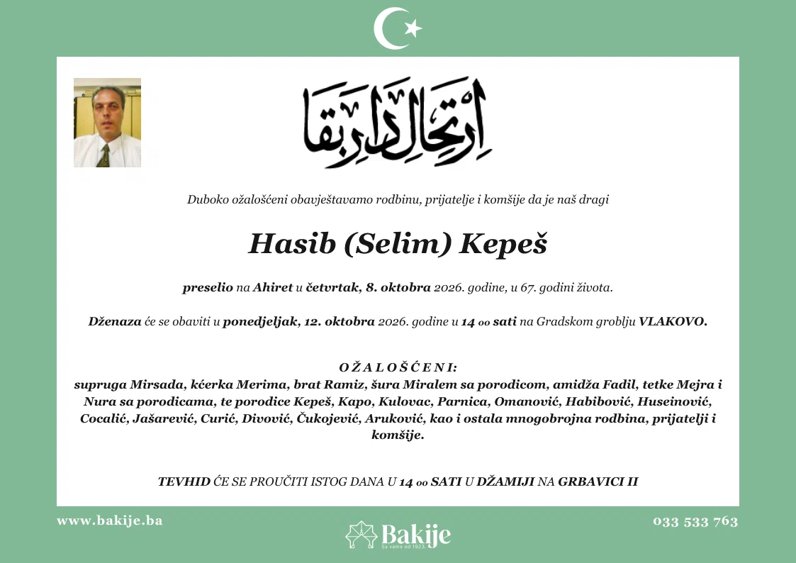 Smrtovnica — Hasib (Selim) Kepeš