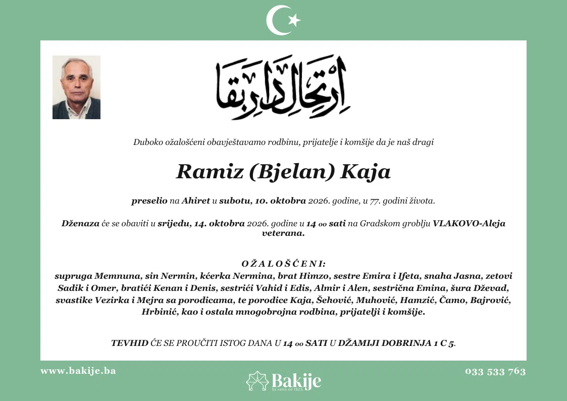 Smrtovnica — Ramiz (Bjelan) Kaja