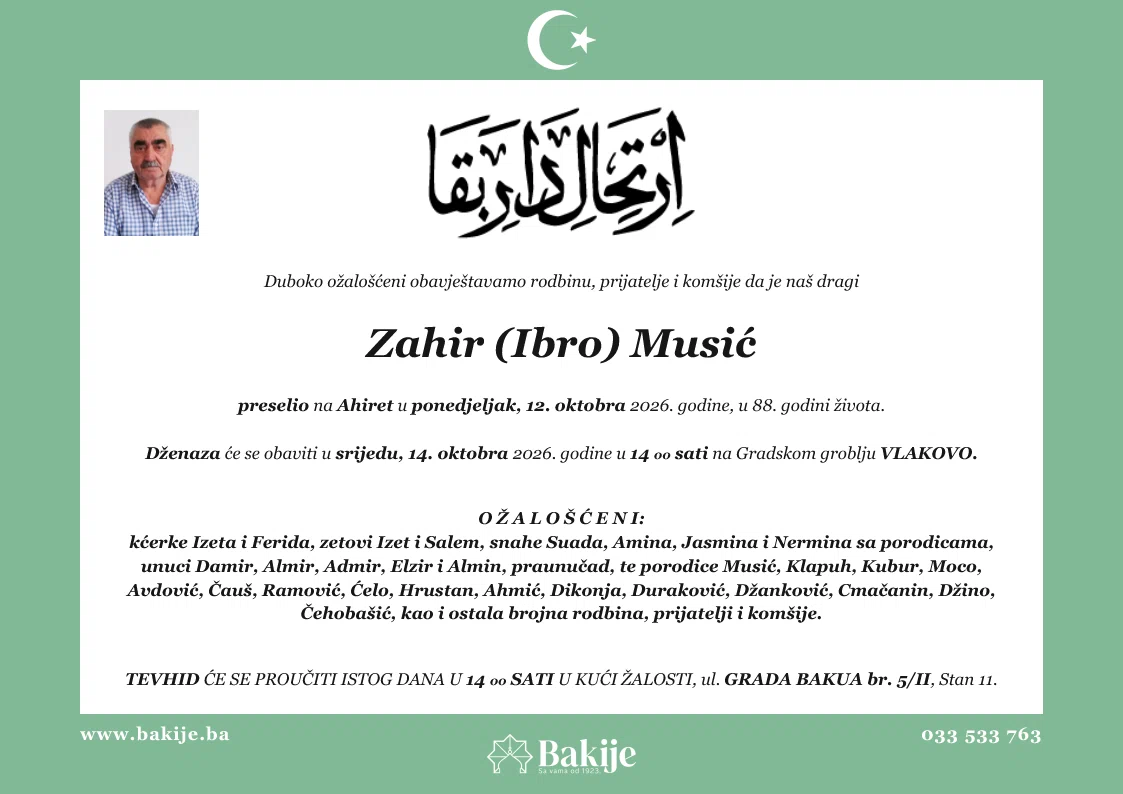 Smrtovnica — Zahir (Ibro) Musić