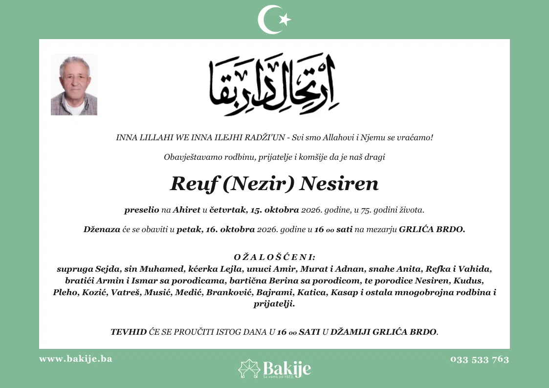 Smrtovnica — Reuf (Nezir) Nesiren