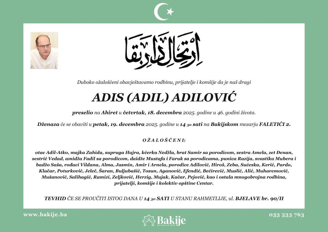 Smrtovnica — Adis (Adil) Adilović