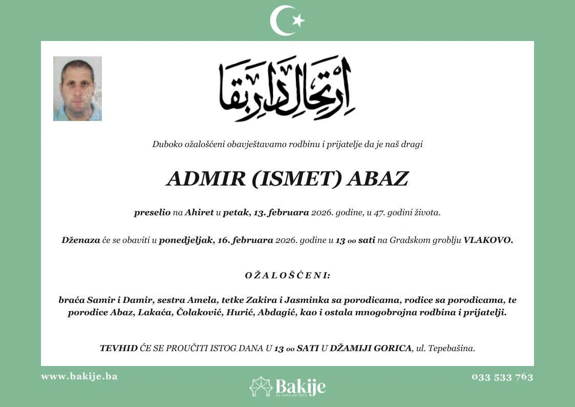 Smrtovnica — Admir (Ismet) Abaz