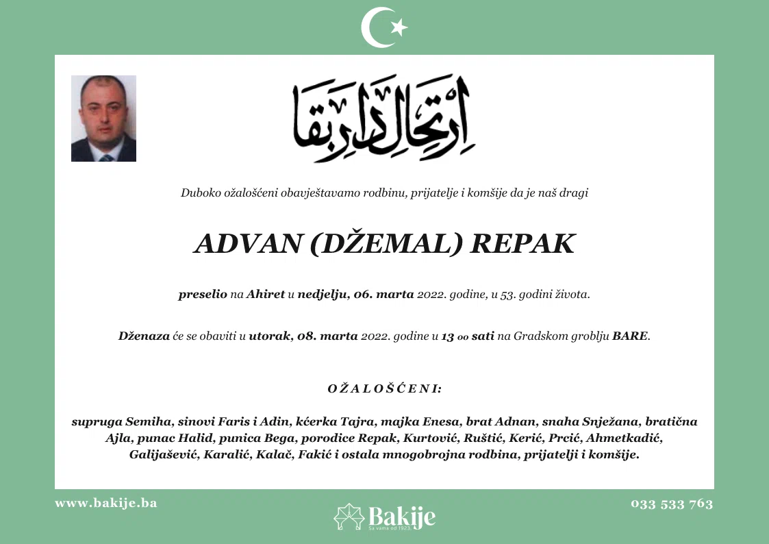Smrtovnica — Advan (Džemal) Repak