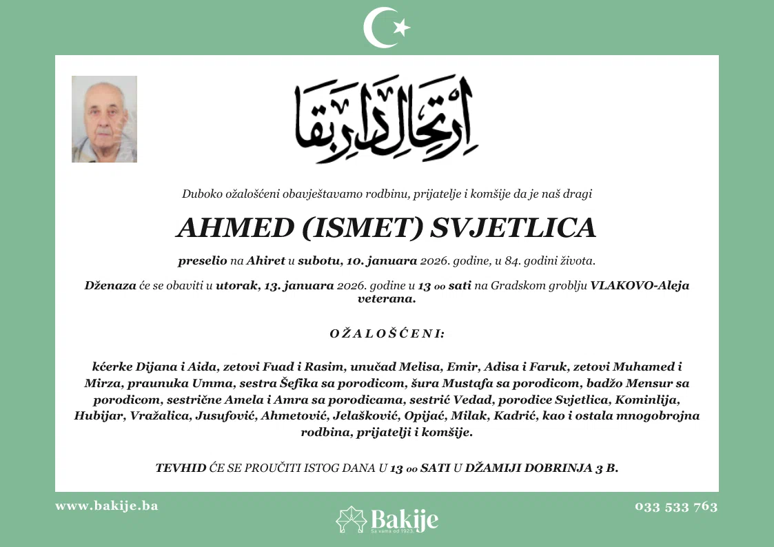 Smrtovnica — Ahmed (Ismet) Svjetlica