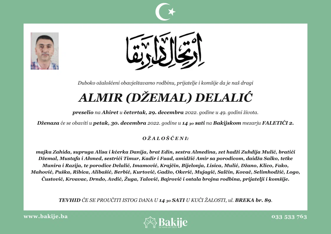 Smrtovnica — Almir (Džemal) Delalić