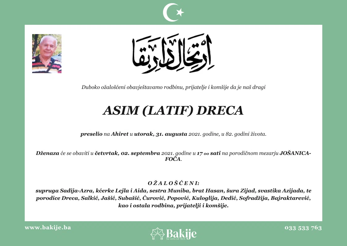 Smrtovnica — Asim (Latif) Dreca