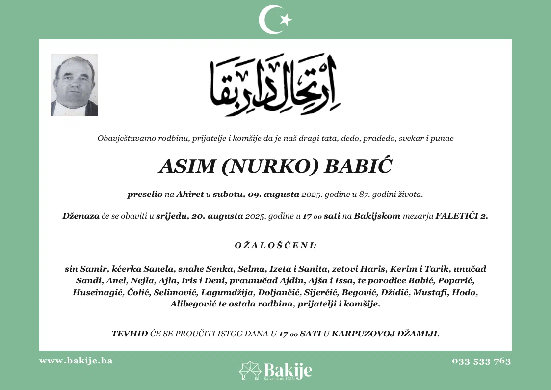 Smrtovnica — Asim (Nurko) Babić