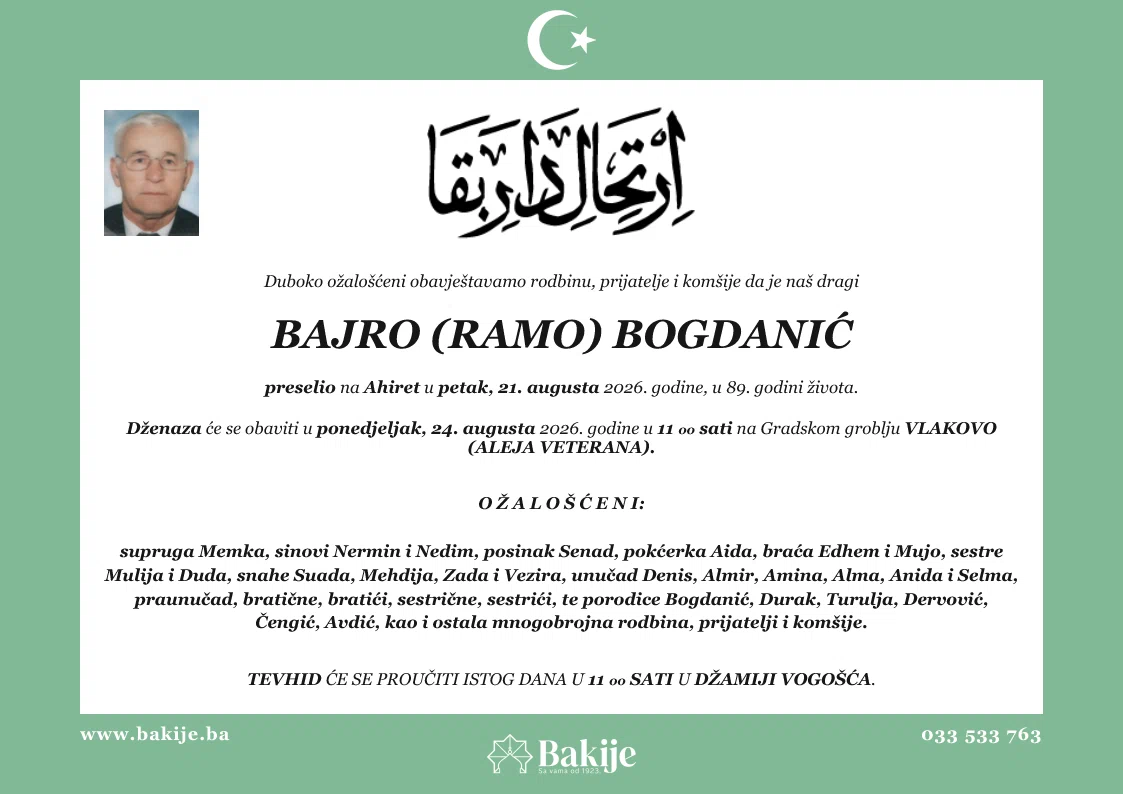 Smrtovnica — Bajro (Ramo) Bogdanić