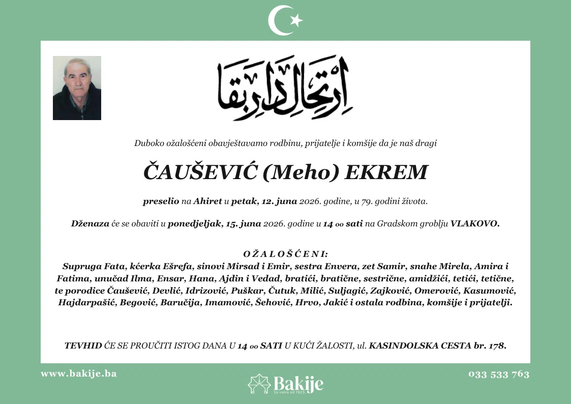 Smrtovnica — Čaušević (Meho) Ekrem