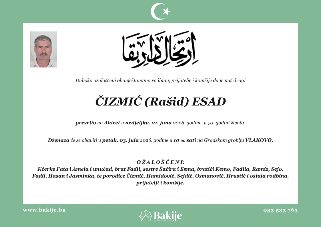 Smrtovnica — Čizmić (Rašid) Esad
