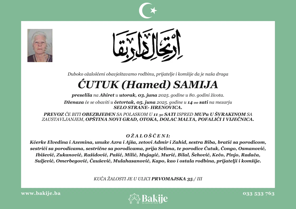 Smrtovnica — Ćutuk (Hamed) Samija