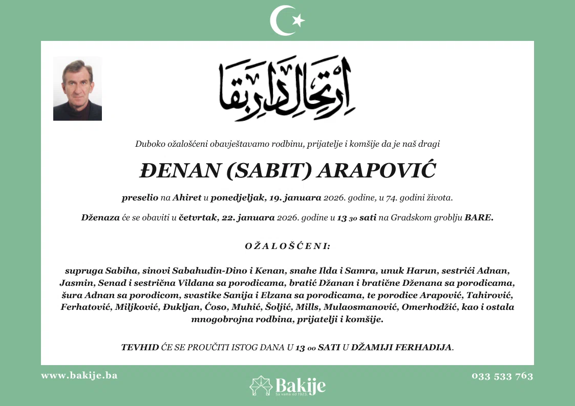 Smrtovnica — Đenan (Sabit) Arapović
