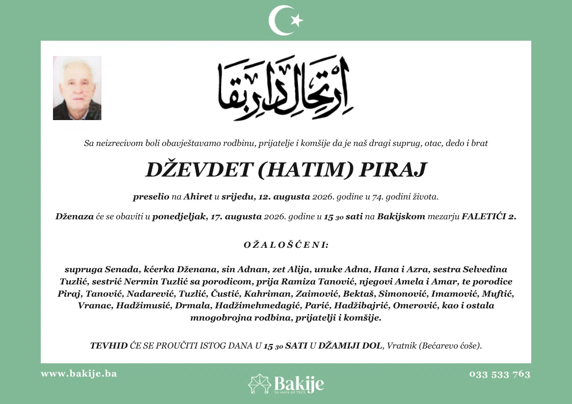 Smrtovnica — Dževdet (Hatim) Piraj