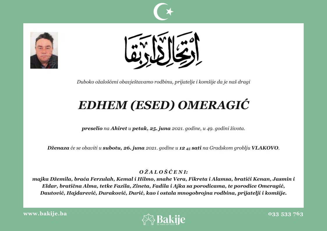 Smrtovnica — Edhem (Esed) Omeragić