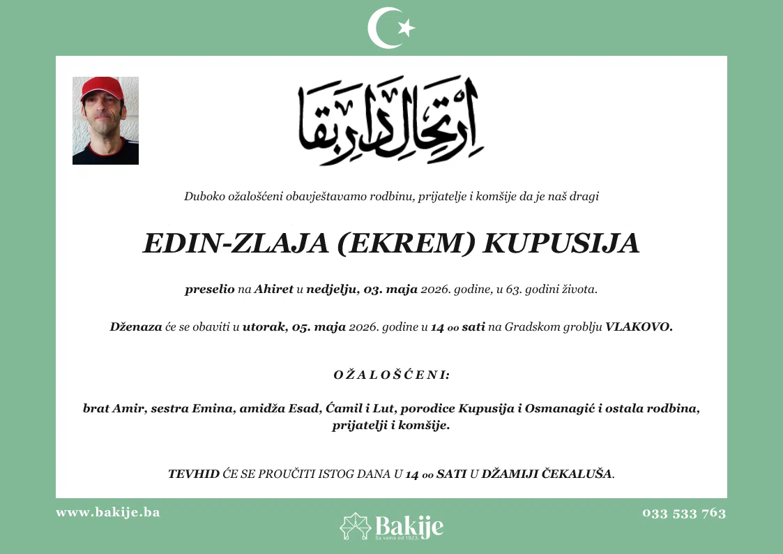 Smrtovnica — Edin-Zlaja (Ekrem) Kupusija