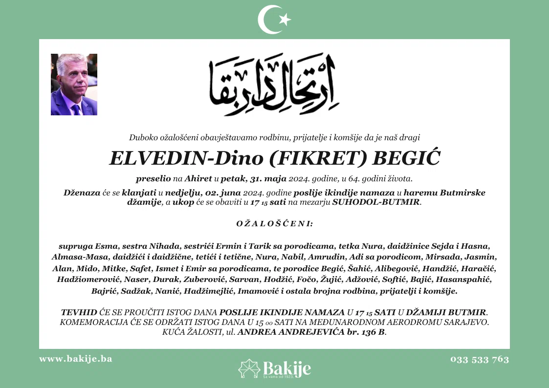 Smrtovnica — Elvedin-Dino (Fikret) Begić