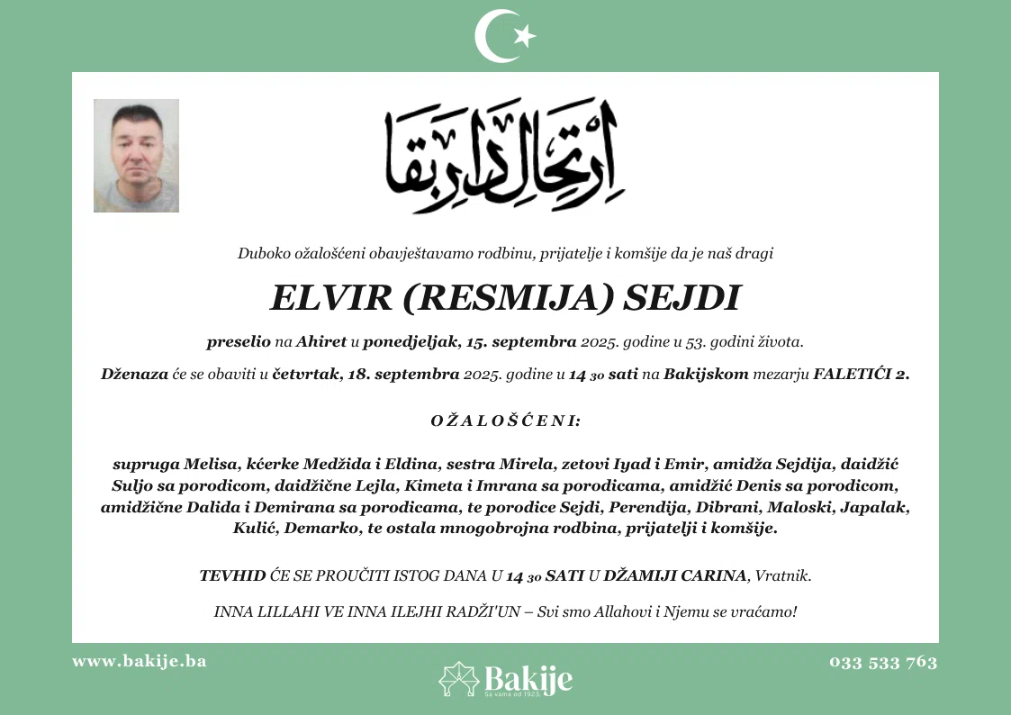 Smrtovnica — Elvir (Resmija) Sejdi