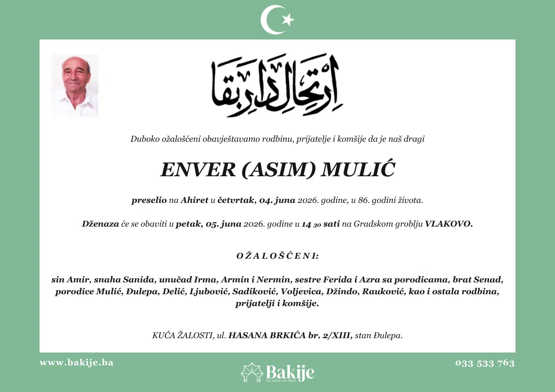 Smrtovnica — Enver (Asim) Mulić