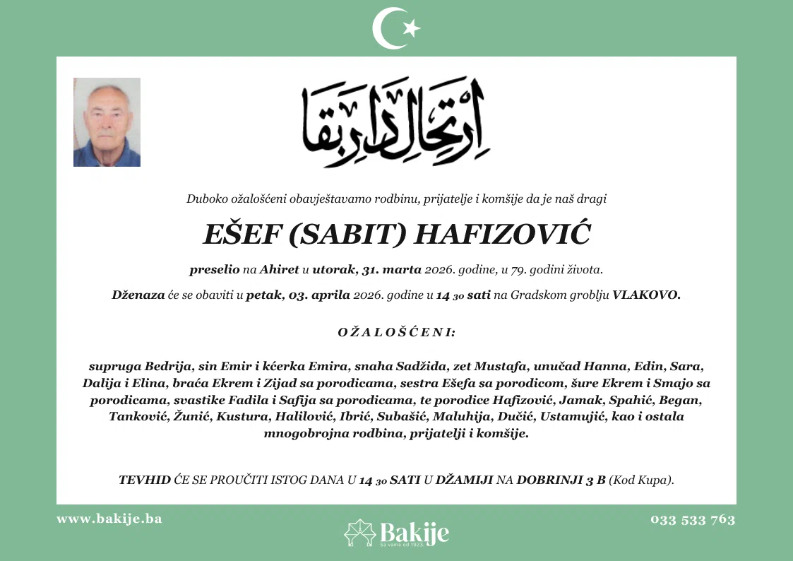 Smrtovnica — Ešef (Sabit) Hafizović