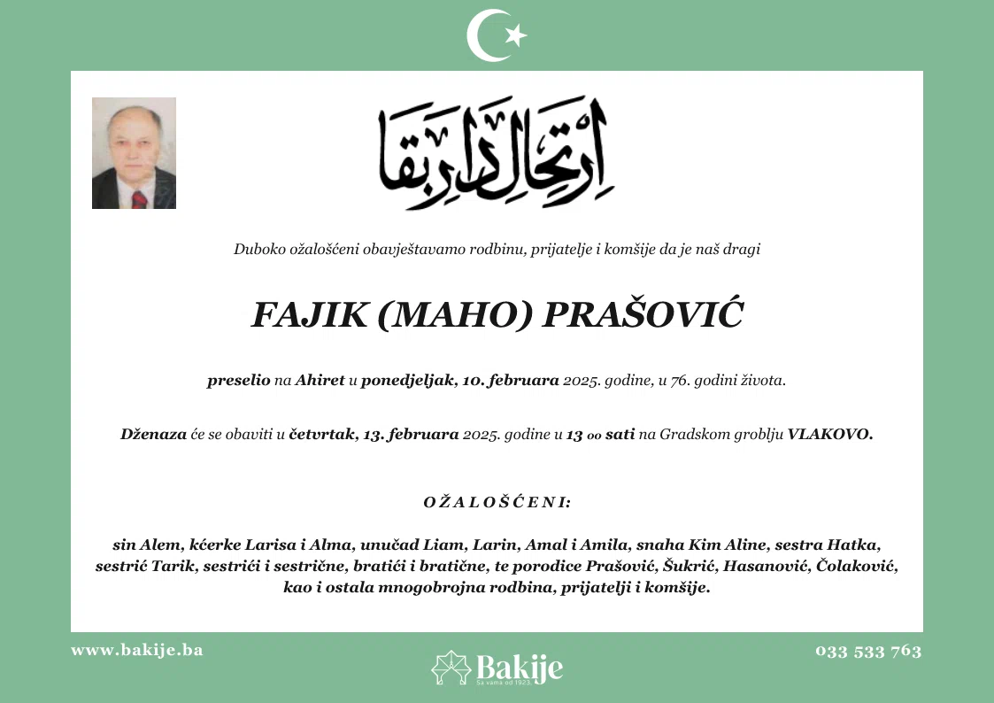 Smrtovnica — Fajik (Maho) Prašović