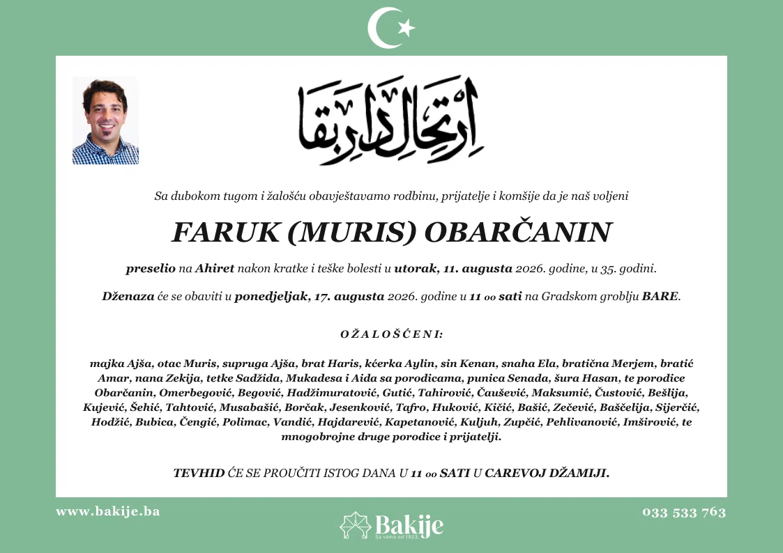 Smrtovnica — Faruk (Muris) Obarčanin