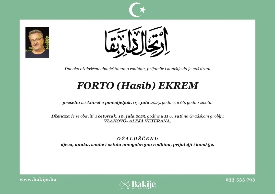 Smrtovnica — Forto (Hasib) Ekrem