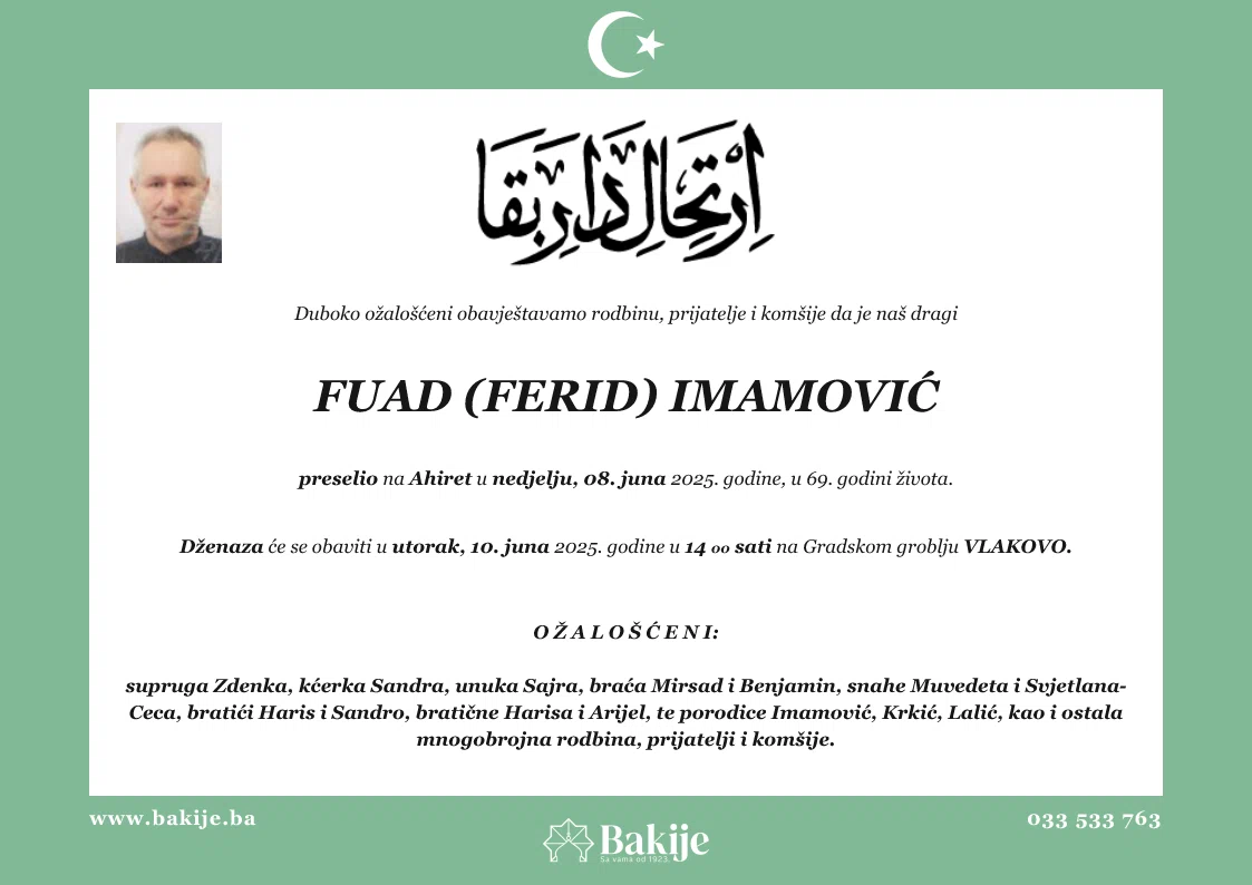 Smrtovnica — Fuad (Ferid) Imamović