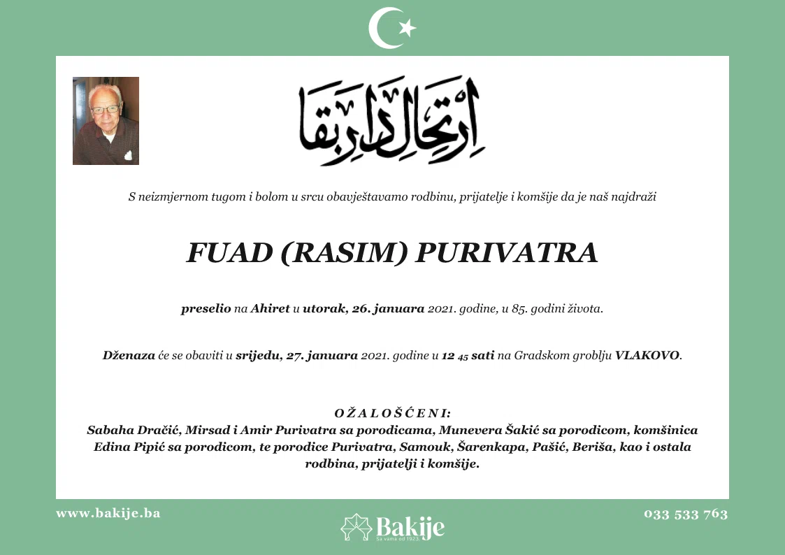 Smrtovnica — Fuad (Rasim) Purivatra