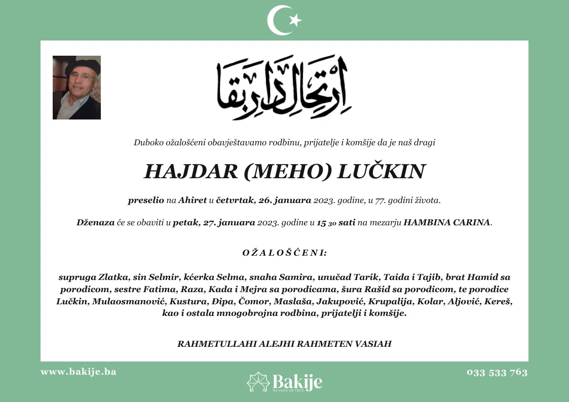 Smrtovnica — Hajdar (Meho) Lučkin