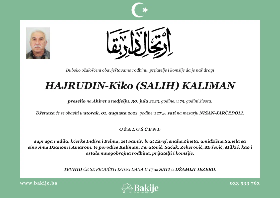 Smrtovnica — Hajrudin-Kiko (Salih) Kaliman