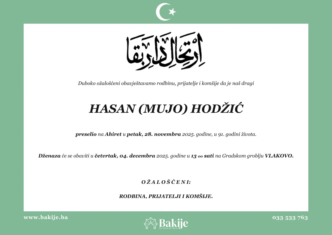 Smrtovnica — Hasan (Mujo) Hodžić