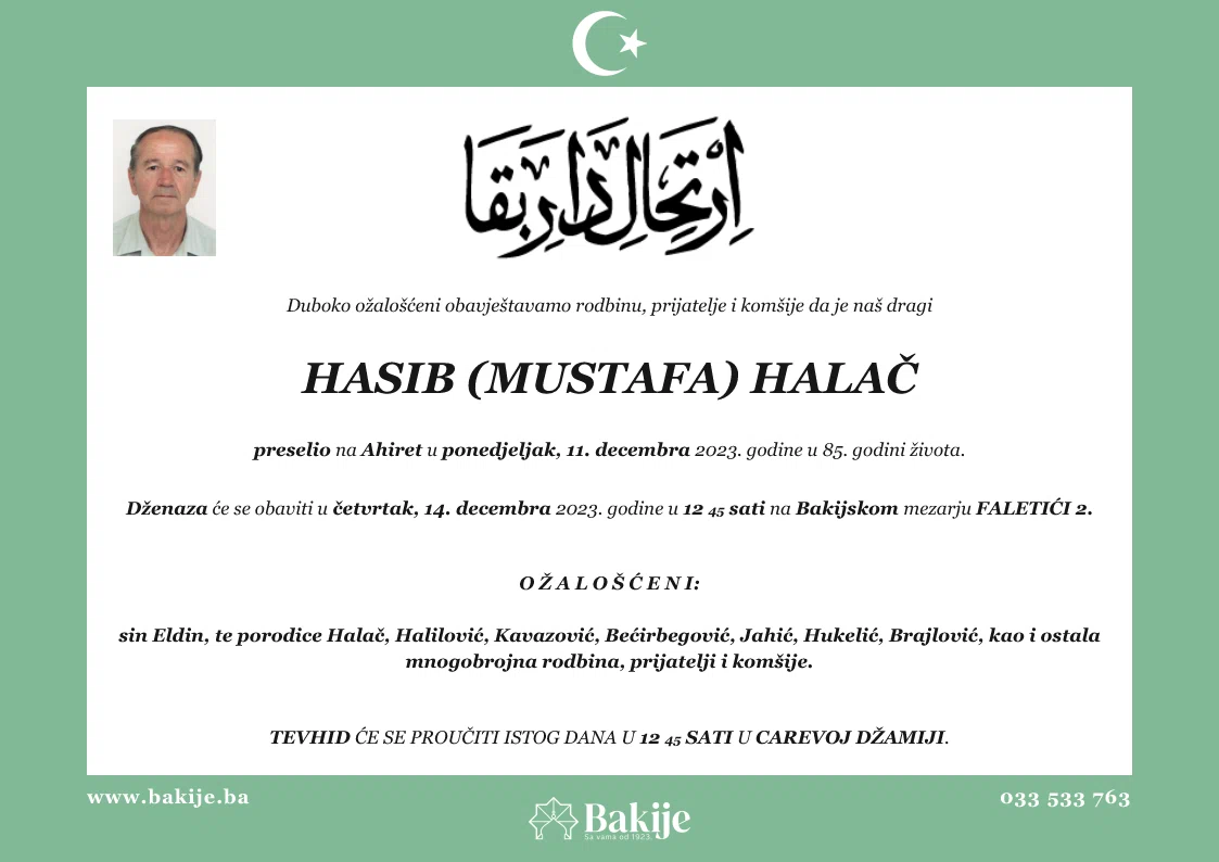 Smrtovnica — Hasib (Mustafa) Halač