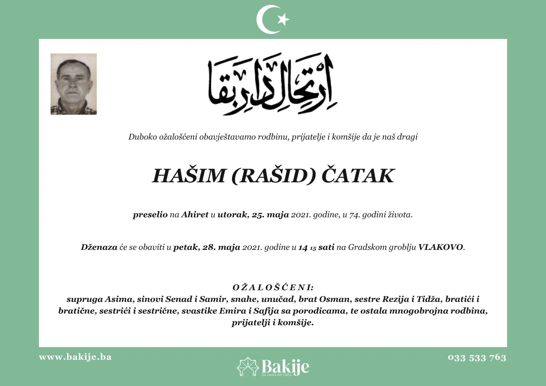 Smrtovnica — Hašim (Rašid) Čatak