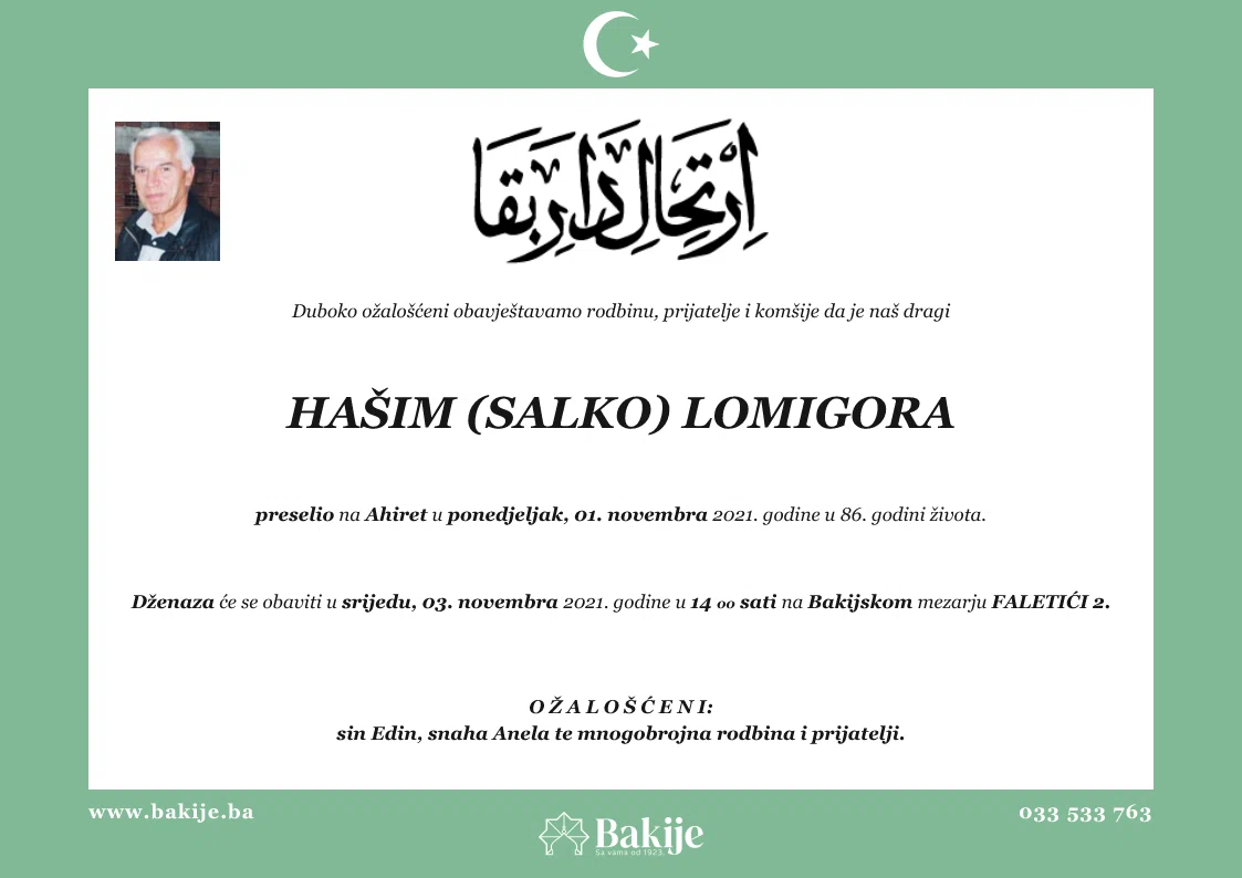 Smrtovnica — Hašim (Salko) Lomigora