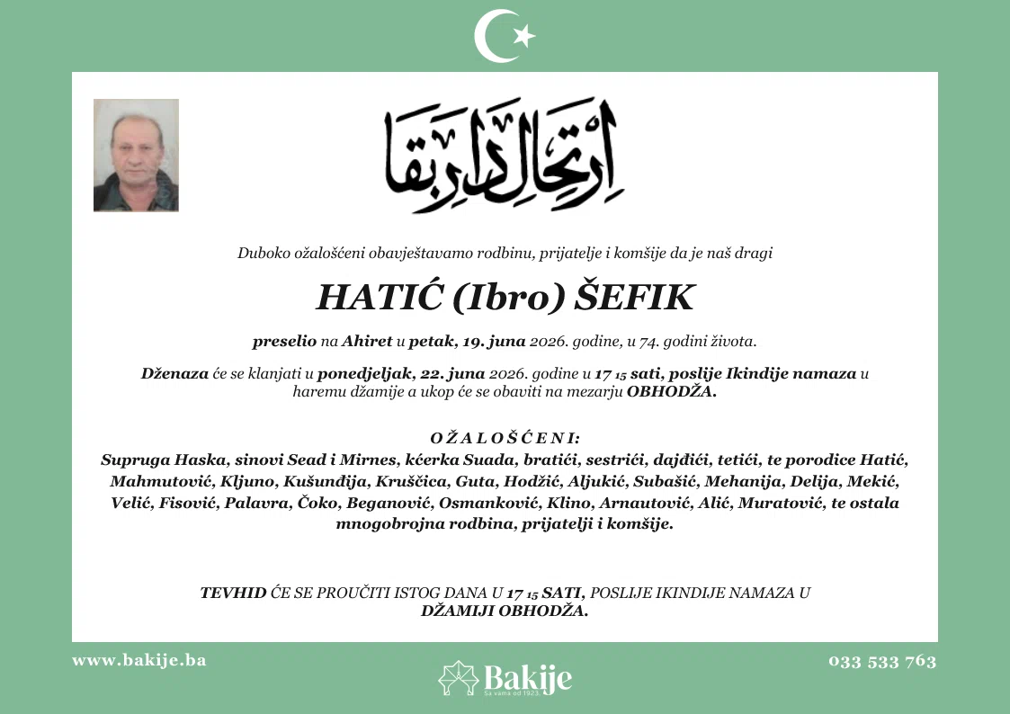 Smrtovnica — Hatić (Ibro) Šefik