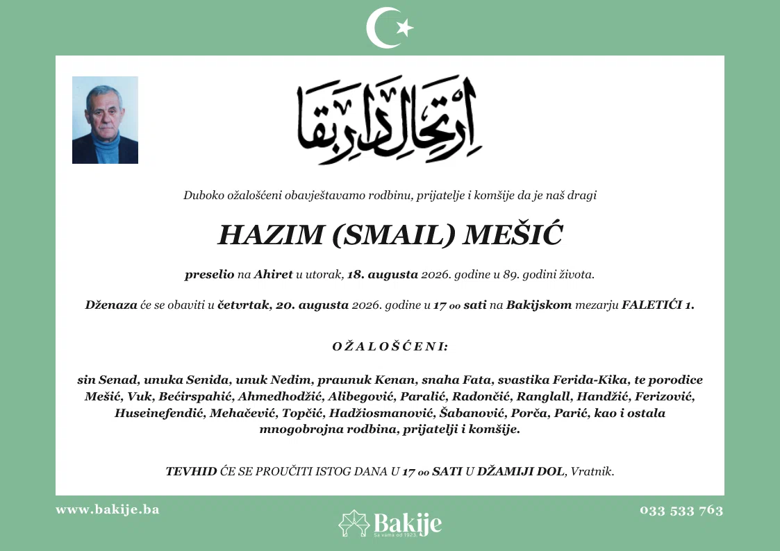 Smrtovnica — Hazim (Smail) Mešić
