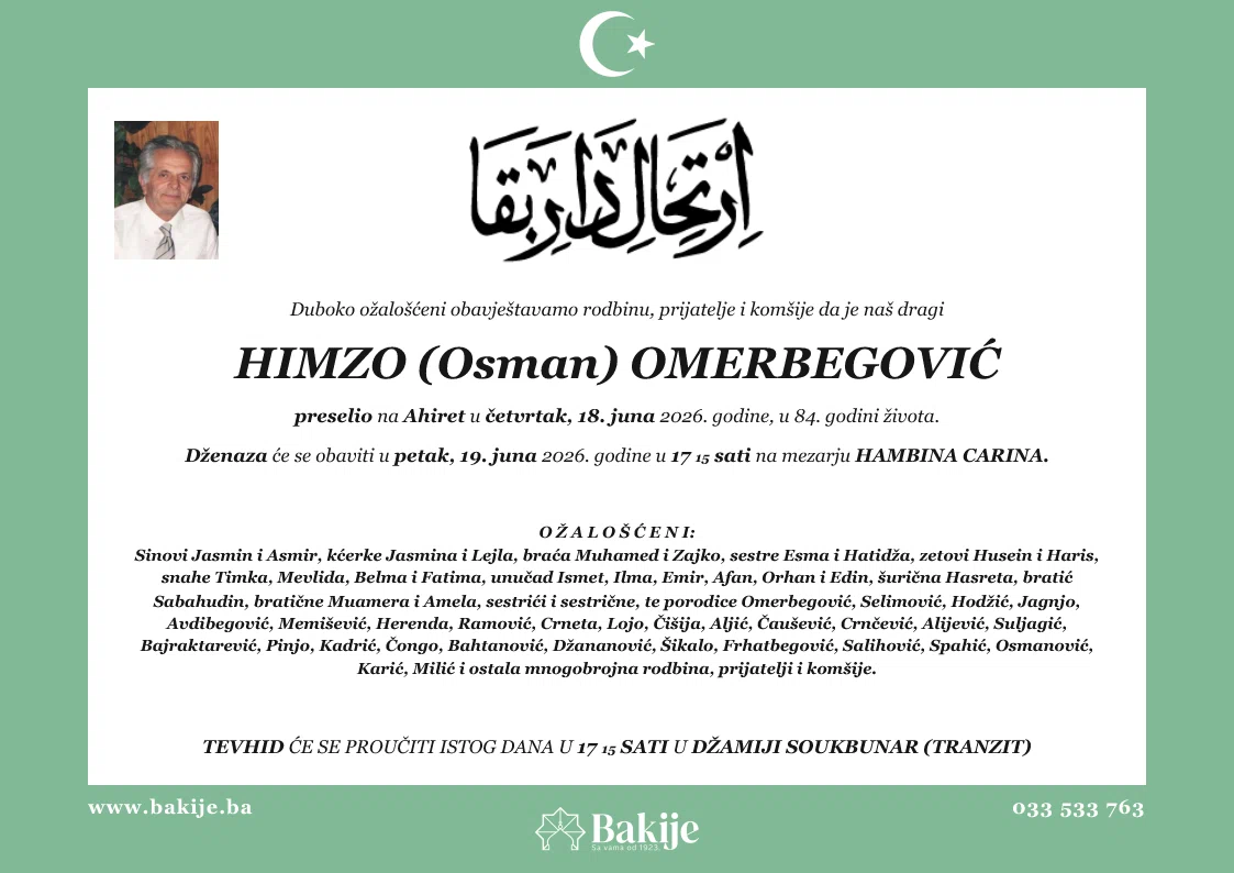 Smrtovnica — Himzo (Osman) Omerbegović
