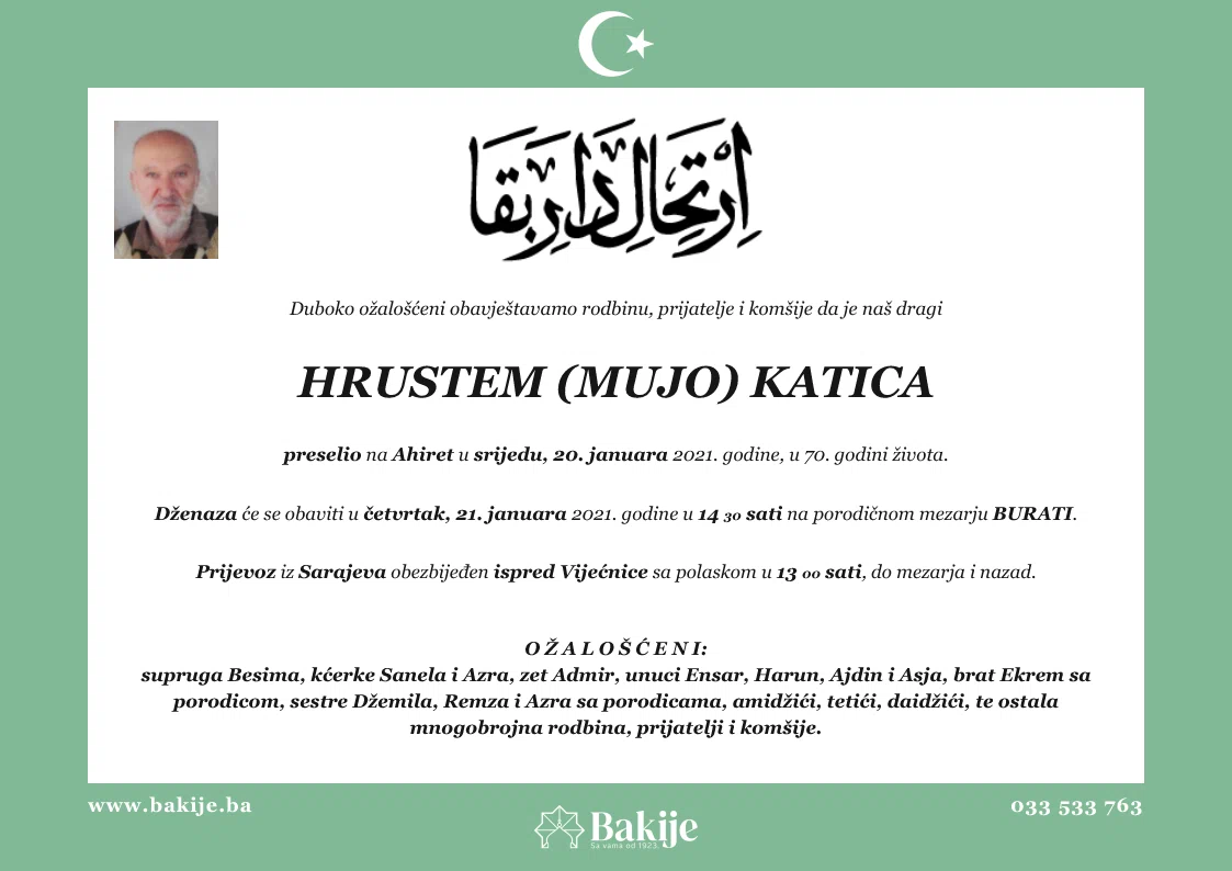 Smrtovnica — Hrustem (Mujo) Katica