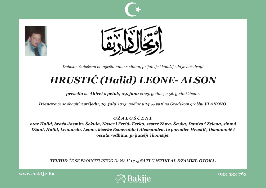 Smrtovnica — Hrustić (Halid) Leone- Alson