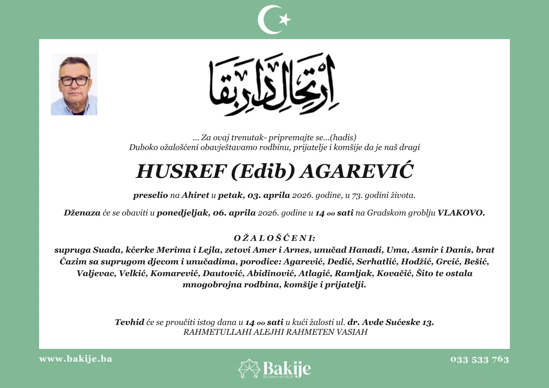 Smrtovnica — Husref (Edib) Agarević
