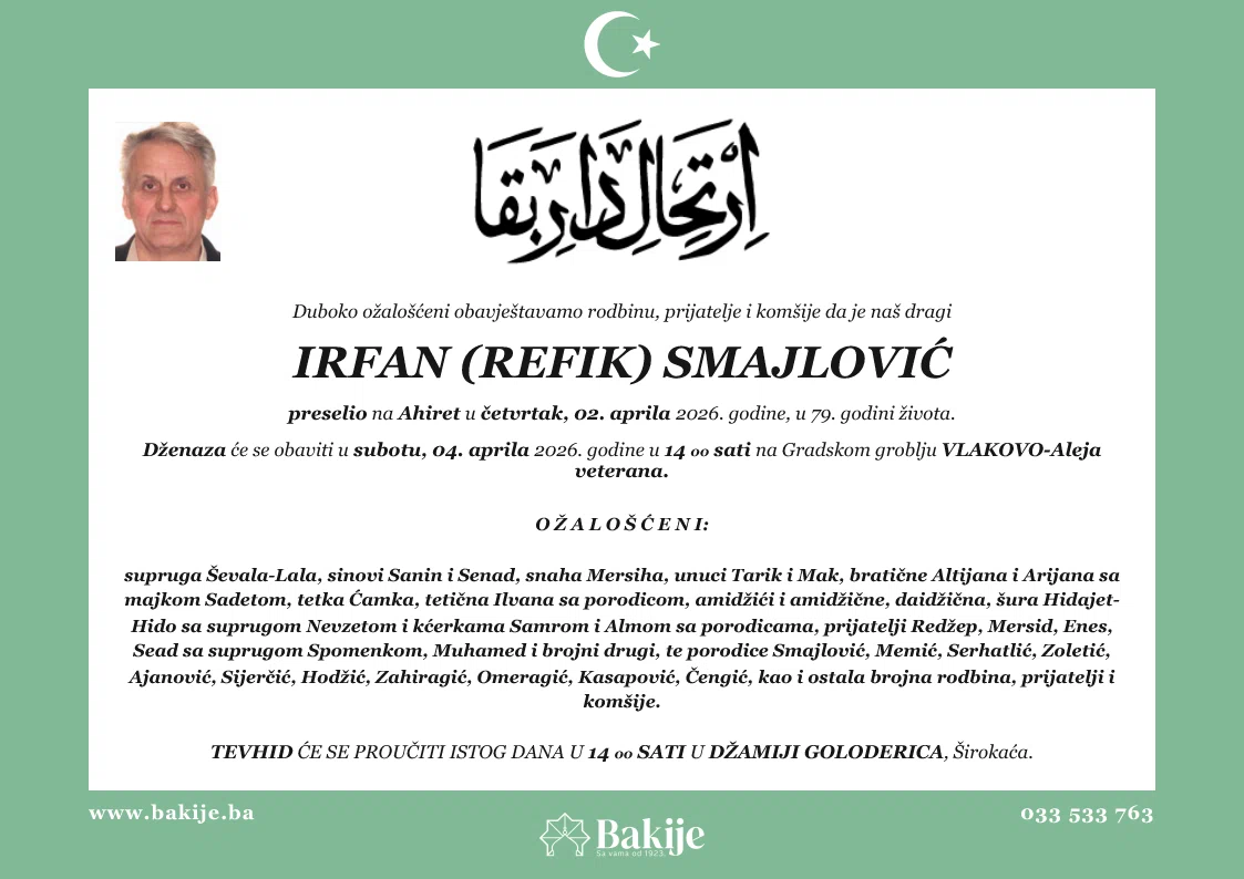 Smrtovnica — Irfan (Refik) Smajlović