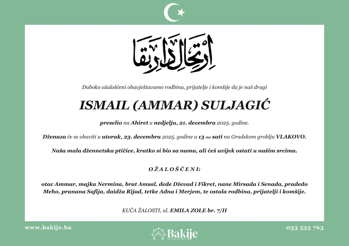 Smrtovnica — Ismail (Ammar) Suljagić