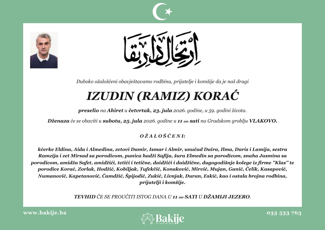 Smrtovnica — Izudin (Ramiz) Korać