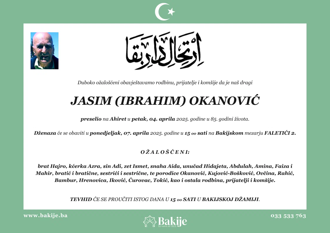 Smrtovnica — Jasim (Ibrahim) Okanović