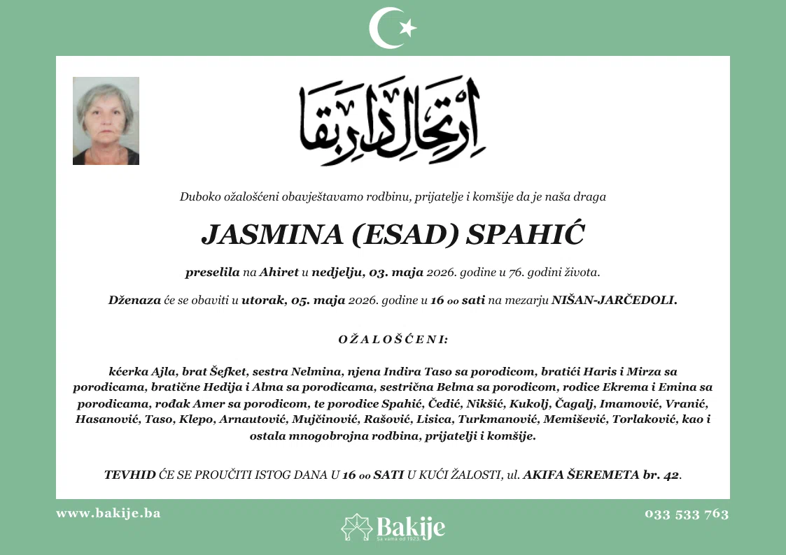 Smrtovnica — Jasmina (Esad) Spahić