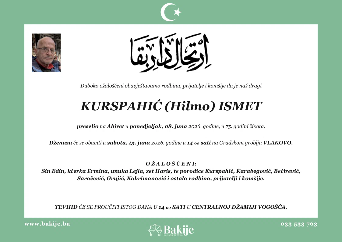 Smrtovnica — Kurspahić (Hilmo) Ismet