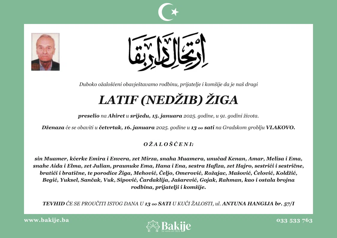 Smrtovnica — Latif (Nedžib) Žiga