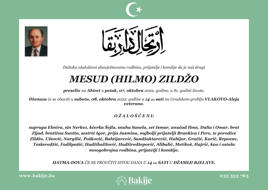 Smrtovnica — Mesud (Hilmo) Zildžo